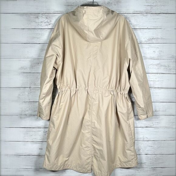 GAP Hooded Water Resistant Oversized Anorak Parka Nylon Travel Rain Coat S - Picture 3 of 10